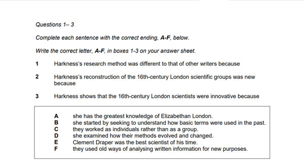 Introduction to matching sentence endings in IELTS reading