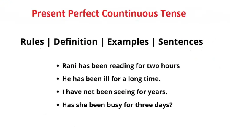 present perfect continuous sample