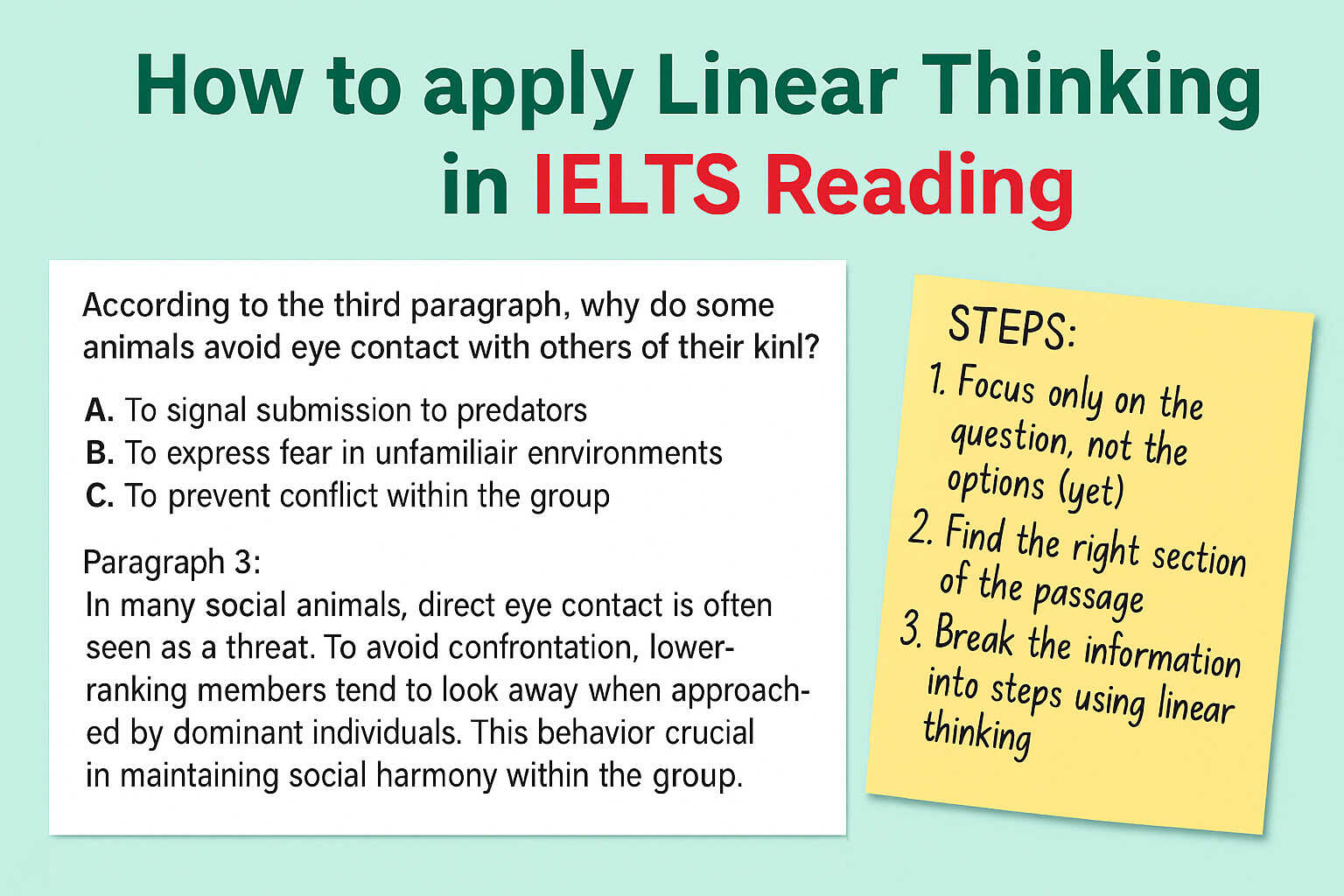 Linear thinking in IELTS multiple choice questions