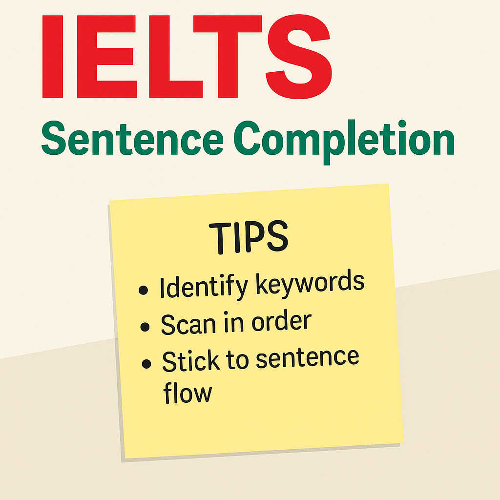 Sentence completion in IELRTS reading