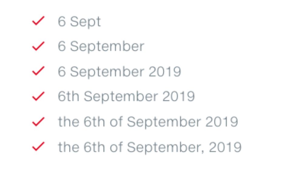 Mismatching date formats is a common mistake in this section.