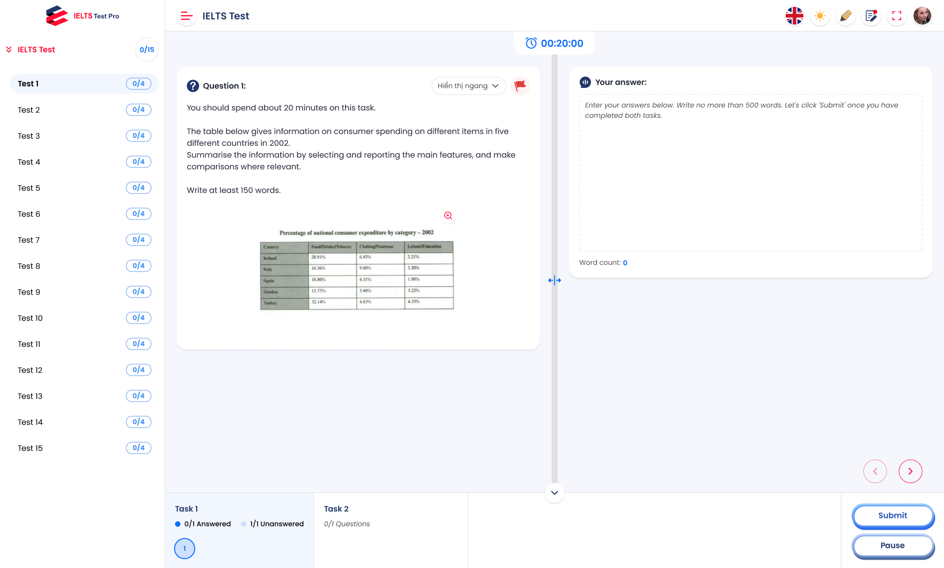 IELTS Writing AI - step 1