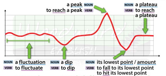 ielts line graph vocabulary - fluctuations