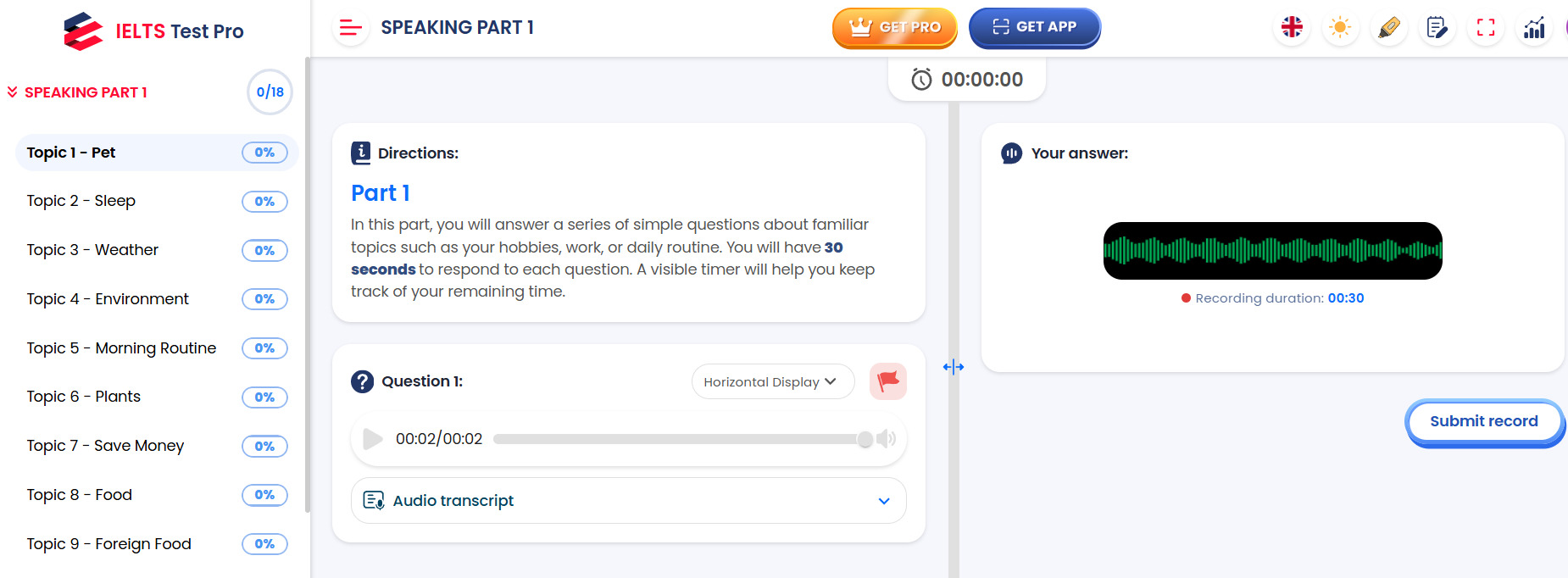 IELTS Test Pro - The best AI IELTS tool