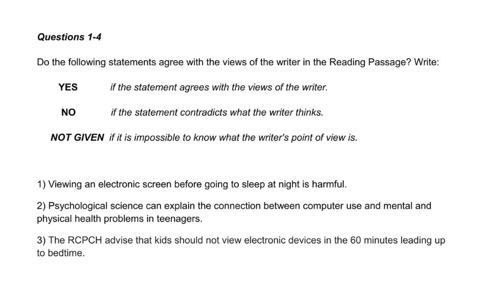 Reading IELTS Passage 1 thường có dạng xác định thông tin khá phổ biến.