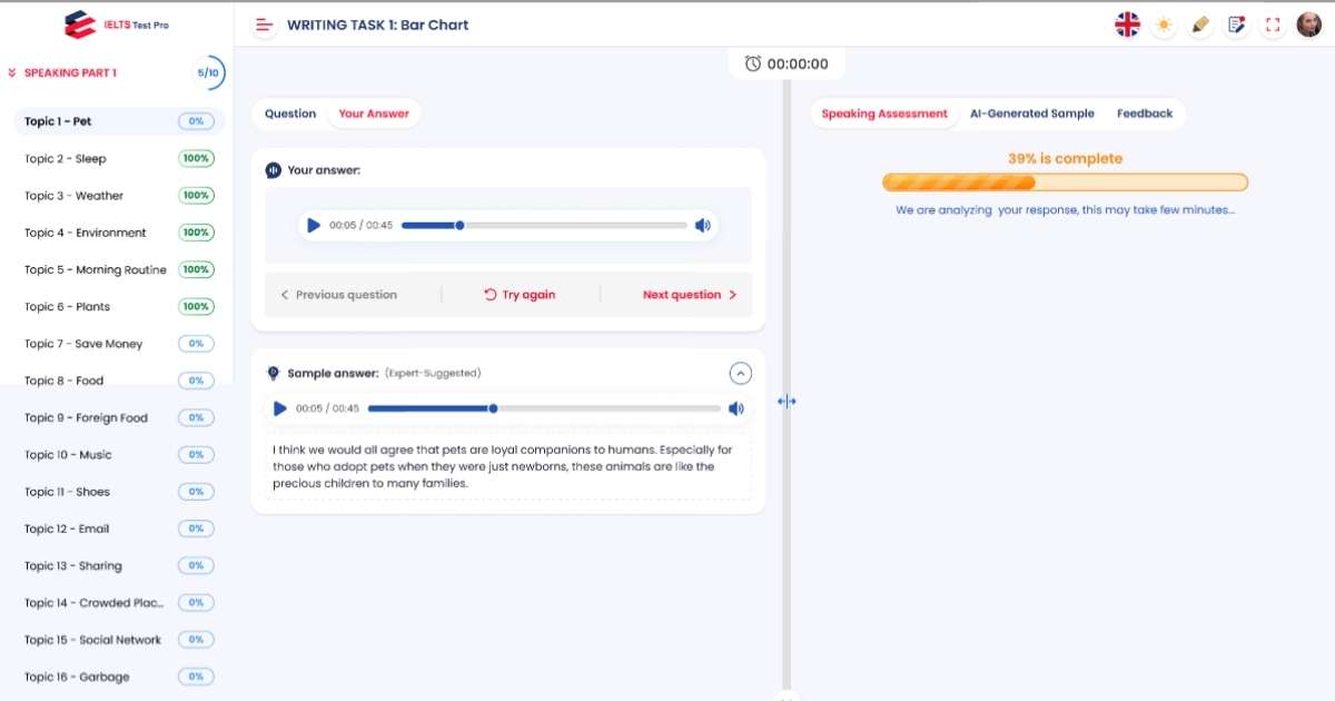 How to Self-Study IELTS Speaking AI on IELTS Test Pro