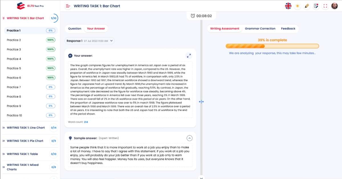 How to Self-Study IELTS Writing AI on IELTS Test Pro