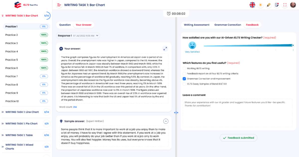 How to Self-Study IELTS Writing AI on IELTS Test Pro