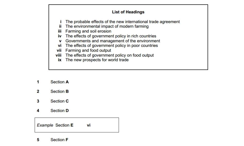 Matching Headings giúp kiểm tra khả năng hiểu ý chính của đoạn văn.