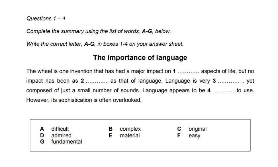 Note Completion trong các dạng bài Reading IELTS luyện kỹ năng ghi nhớ ngắn gọn.