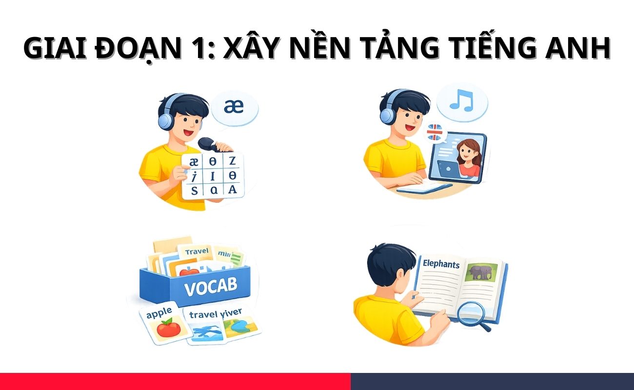 luyện thi IELTS tại nhà Xây nền tảng tiếng Anh (Band 0-4.5)