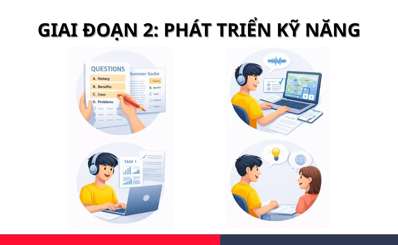 luyện thi IELTS tại nhà Phát triển kỹ năng (Band 4.5-6.0)