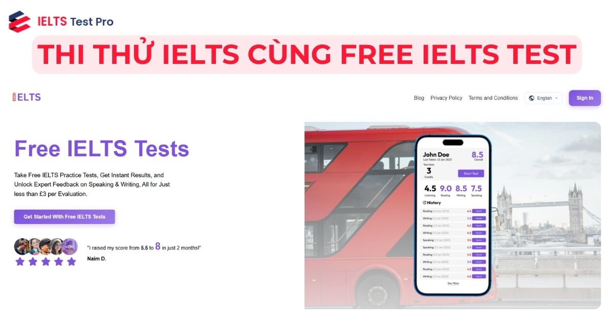 Thi thử IELTS Online miễn phí - Free IELTS Tests