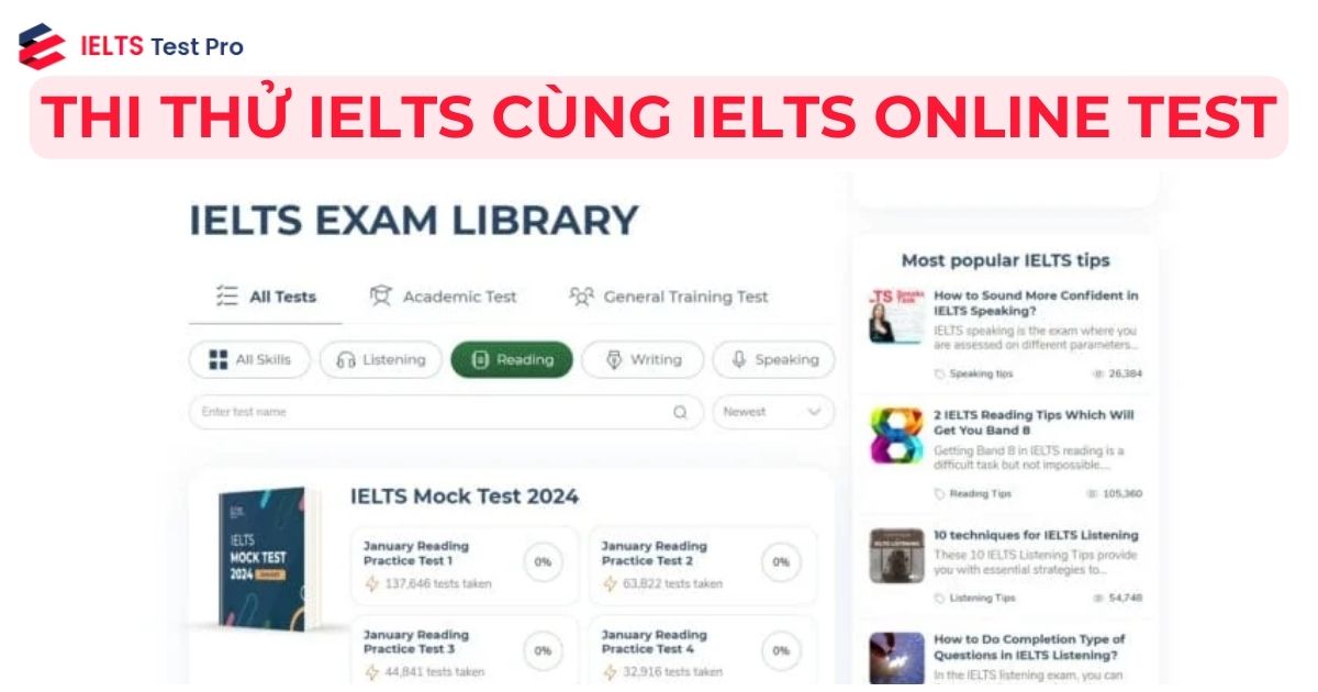 Thi thử IELTS Online miễn phí - IELTS Online Tests