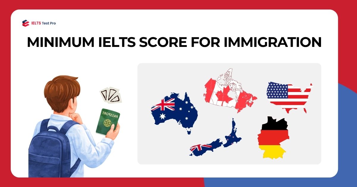 Minimum IELTS score for immigration in popular countries