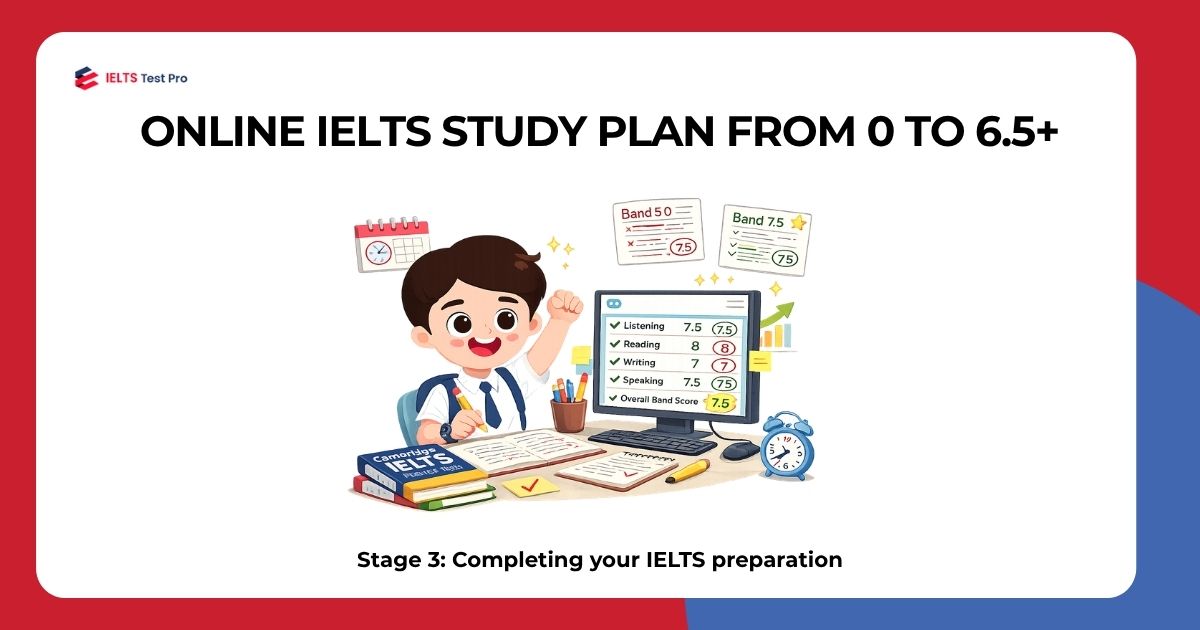 IELTS study plan for beginners Stage 3: Completing your IELTS preparation