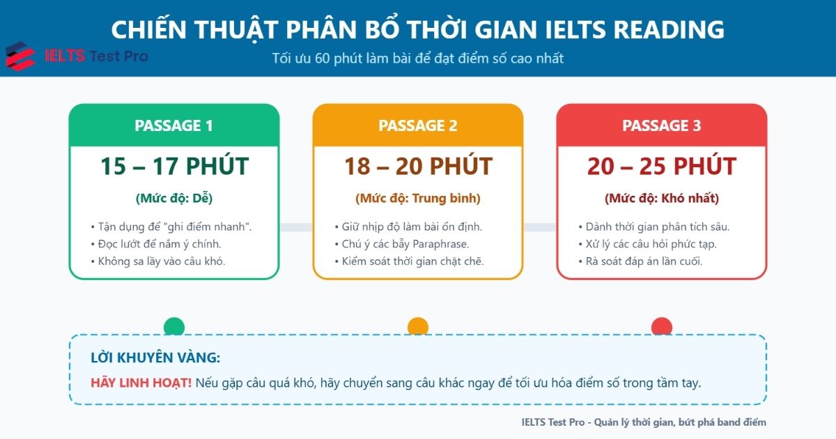 Cách phân bổ thời gian IELTS Reading test hợp lý