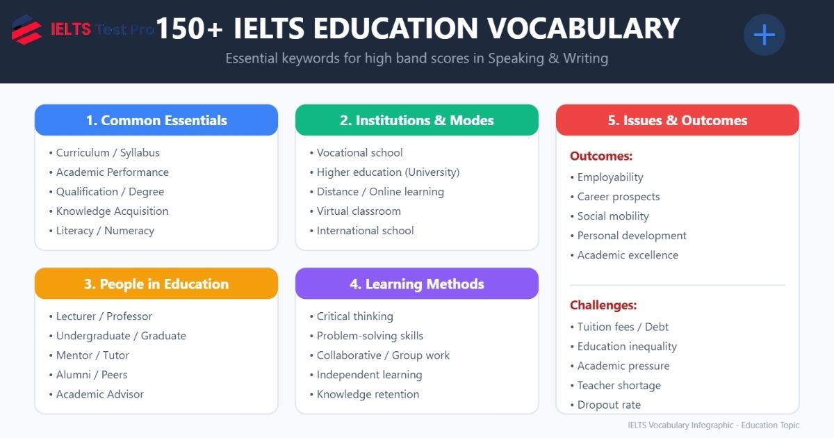 150+ education IELTS topic vocabulary