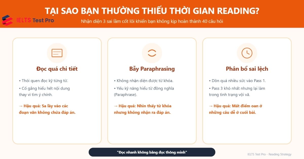 Vì sao nhiều thí sinh thiếu thời gian IELTS Reading test?