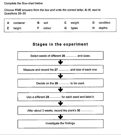 flow chart completion ielts listening