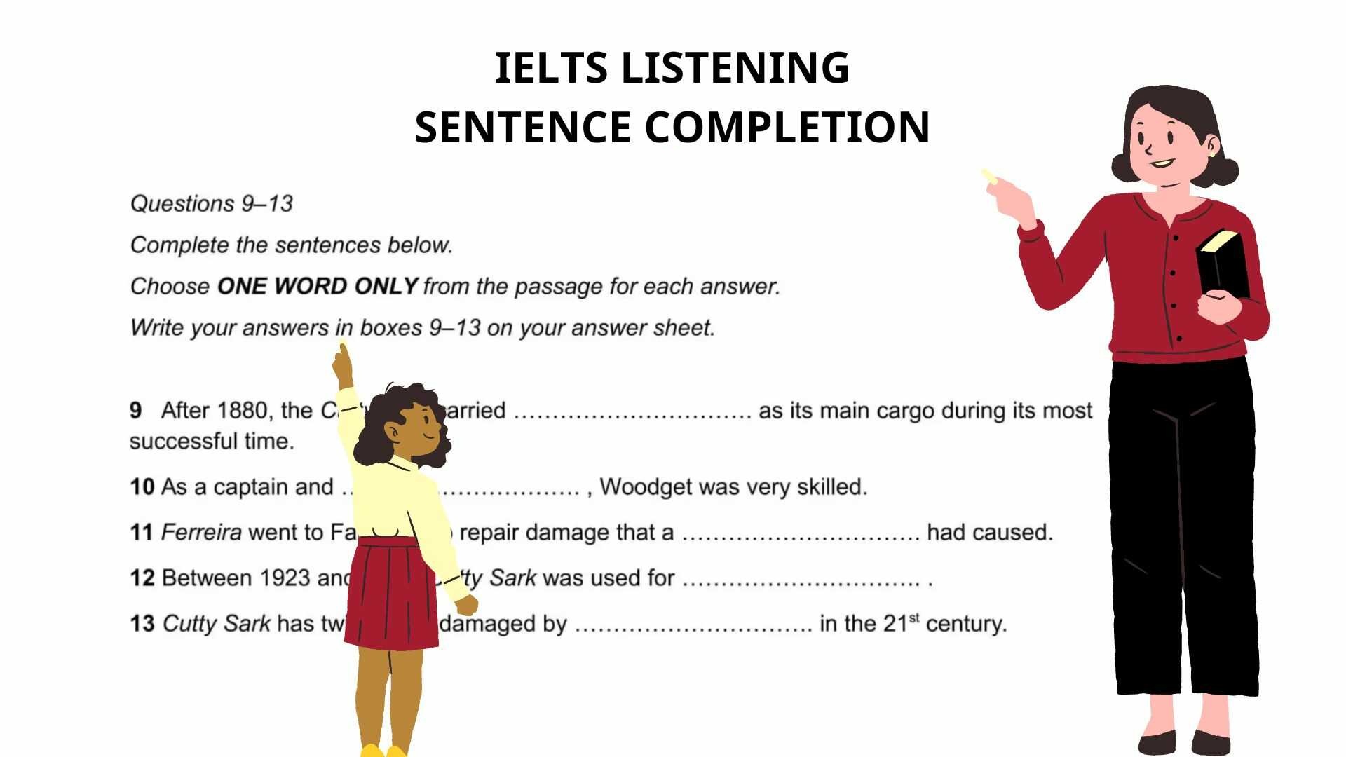 ielts listening completion